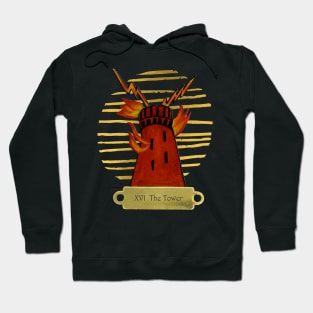 XVI The Tower Tarot card Hoodie